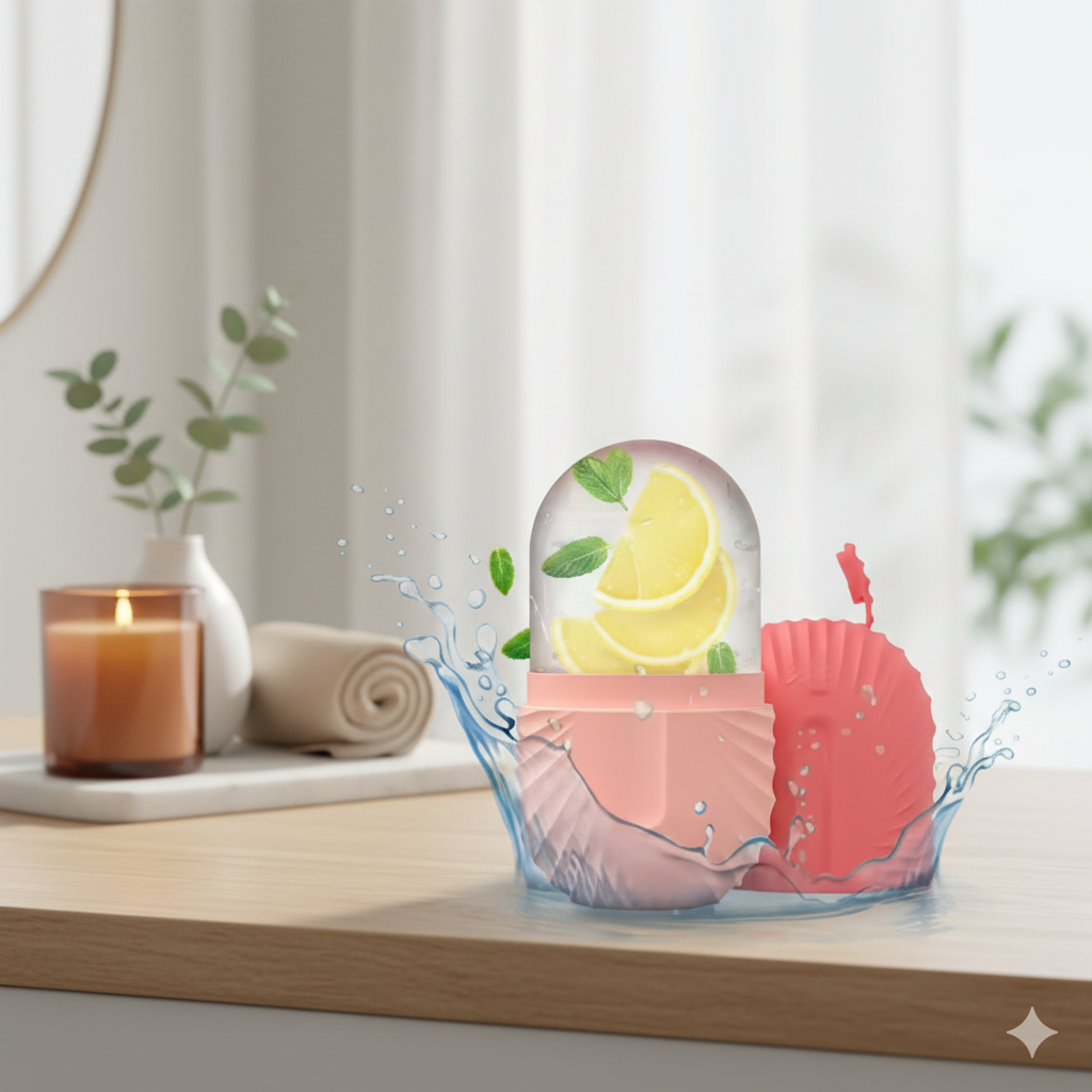 Ice Face Roller & Silicone Ice Mold | Professional De-Puffing Beauty Tool