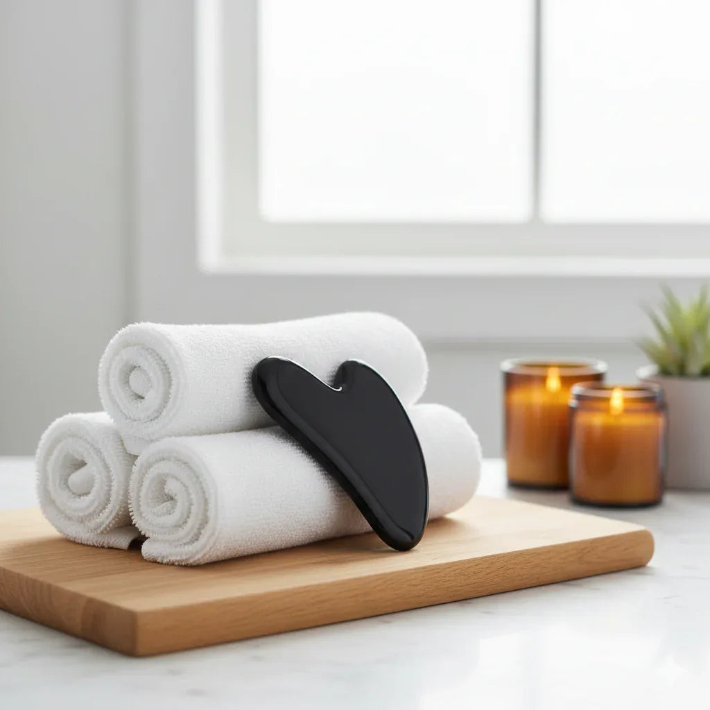 Rose Quartz Heart Gua Sha | Facial Lifting & Firming Stone for Anti-Aging & Puffiness Relief - Gloow Lady