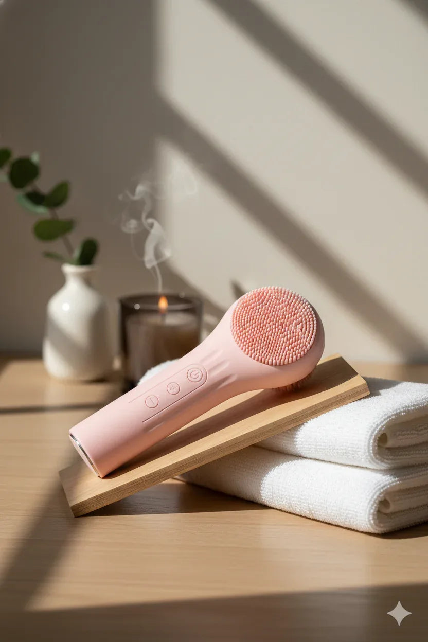 Pure-Sonic Cleansing Brush – Waterproof 360° Exfoliating & Pore-Refining Face Scrubber - Gloow Lady
