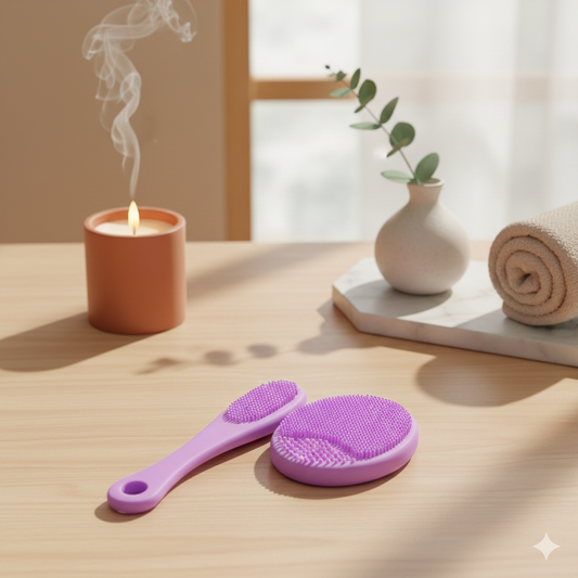 Portable Silicone Facial & Nasal Scrub Brush | Double-Sided Pore Cleaner