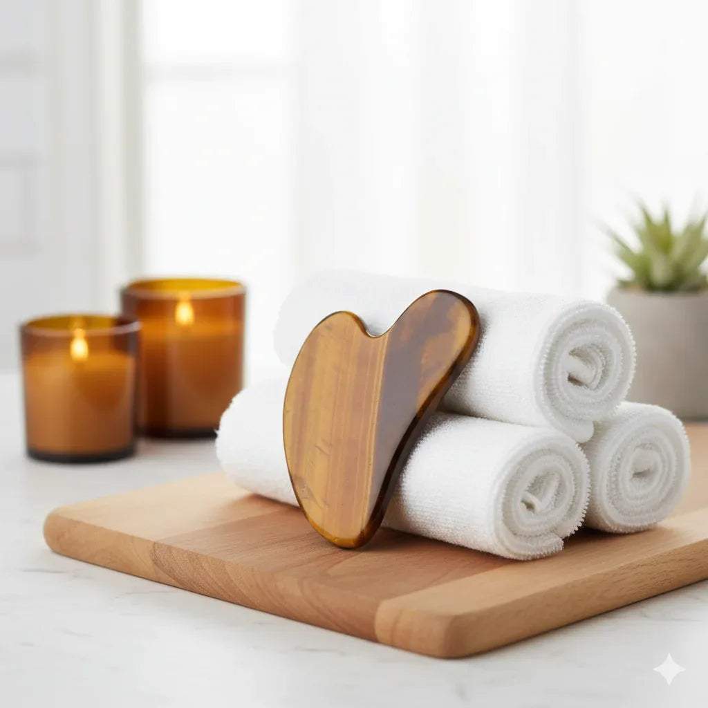 Rose Quartz Heart Gua Sha | Facial Lifting & Firming Stone for Anti-Aging & Puffiness Relief - Gloow Lady