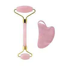 Rose Quartz Face Roller & Gua Sha Set - Gloow Lady